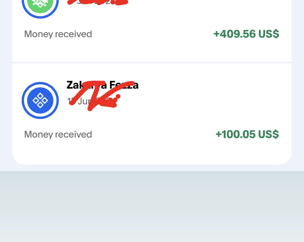 Paiement reçu +409$